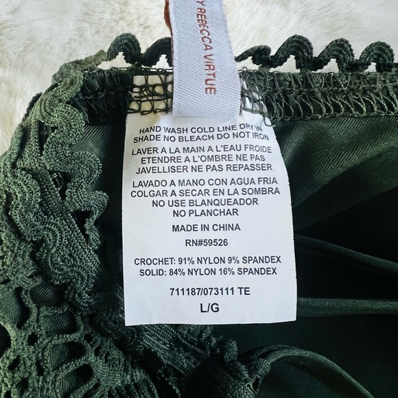 BECCA Olive Green Crochet One Piece Bathing Suit - Picture 5 of 7